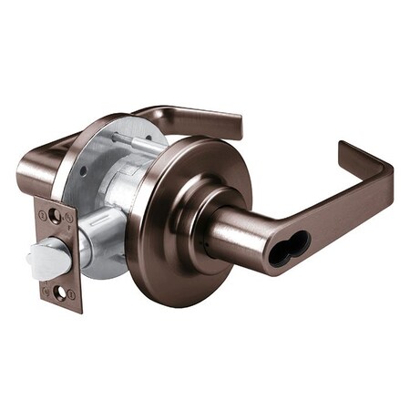 Dorma Grade 2 Cylindrical Lock, 53-Entry, LR-Lever, Oil Rubbed Dark Bronze, 2-3/4 Inch Backset, SFIC Less CL753-J-LRE-613